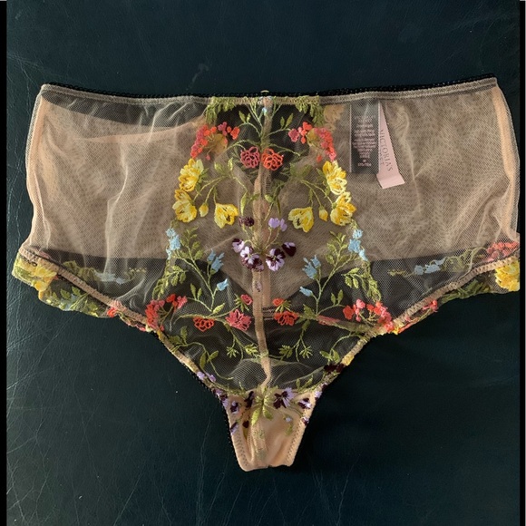 Victoria's Secret Other - Victoria Secret Dream Angels Sweet Praline High Waisted Mesh Embroidered Thong